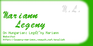 mariann legeny business card